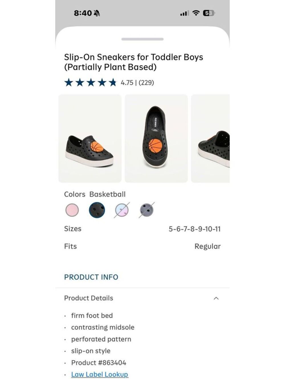 Slip-On Sneakers for Toddler Boys (Partially Plant Based)